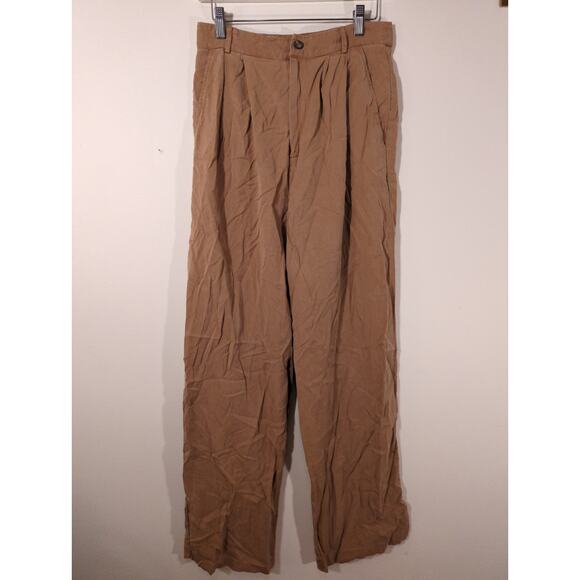 RTR Reformation Sz 6 Brown Mason Pleated Wide Leg High Waist Trouser Pants - Picture 3 of 8